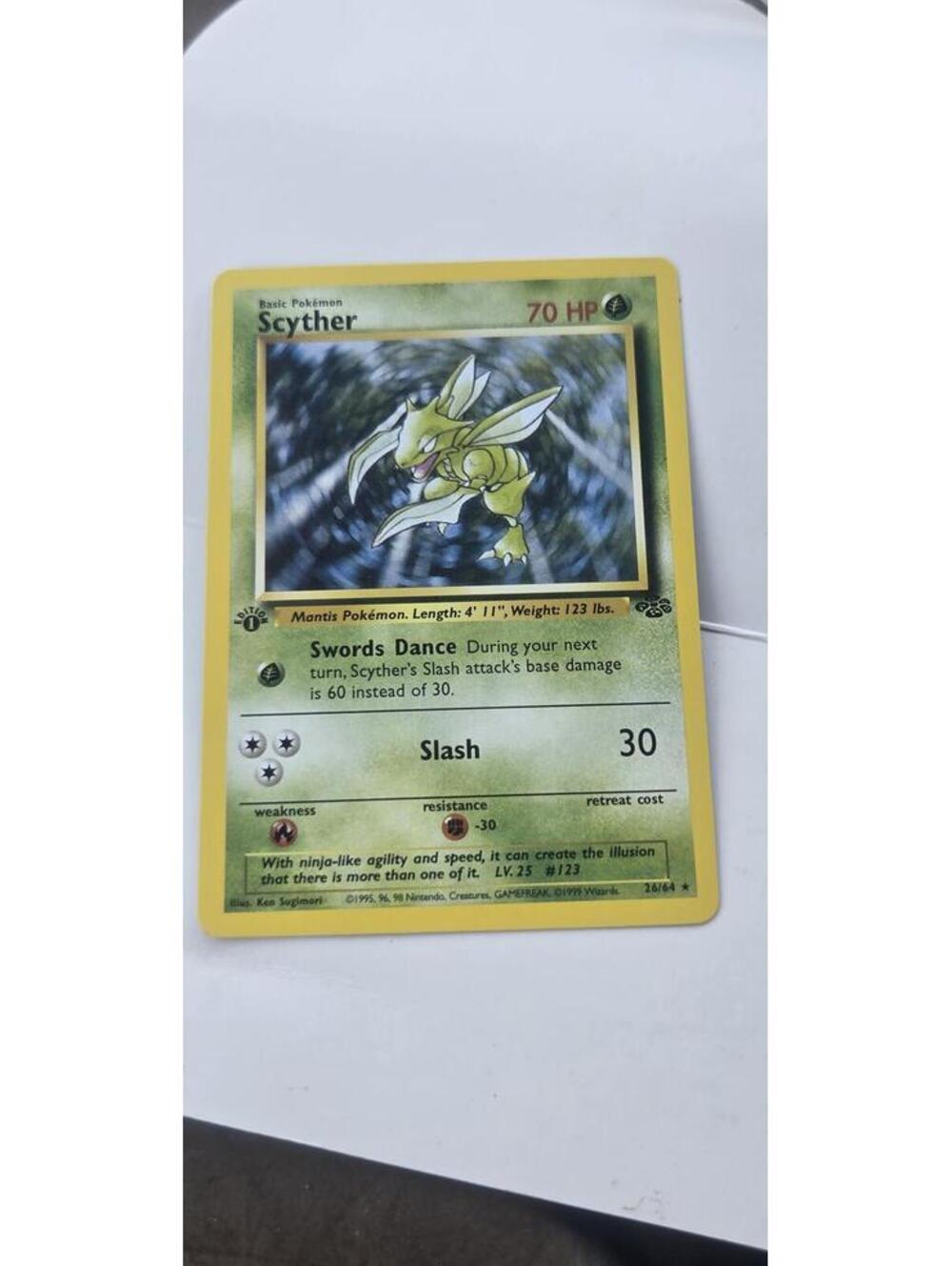 Pokemon Scyther 70 HP Trading Card 1st Edition